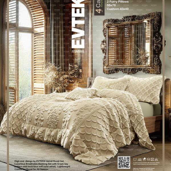 طقم لحاف "كارلا" الفاخر من EVTEKS 🛏️ Carla Luxury Duvet Set by EVTEKS – Elegance & Comfort Redefined 🛏️